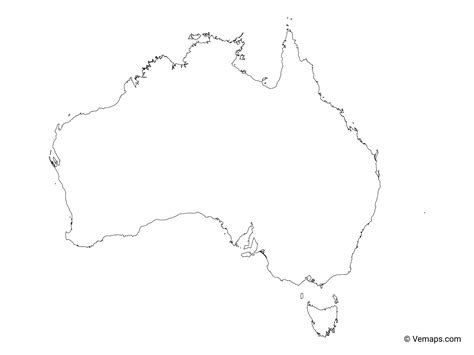 Outline Map Of Australia Free Vector Maps