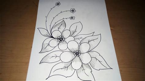 Sketsa Motif Batik Bunga Teratai