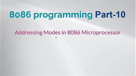 8086 Programming Part10 Addressing Modes In 8086 Microprocessor Youtube