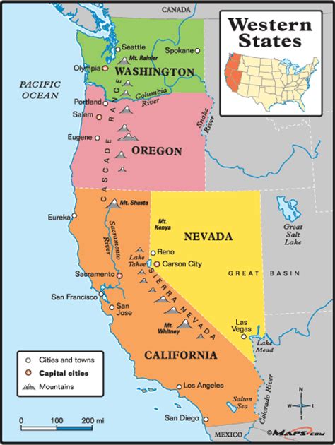 Western Us Map With Cities Map