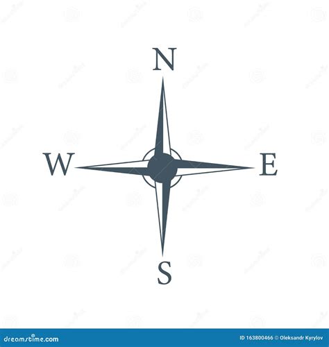 Four Cardinal Directions Or Cardinal Points Compass Rose With North