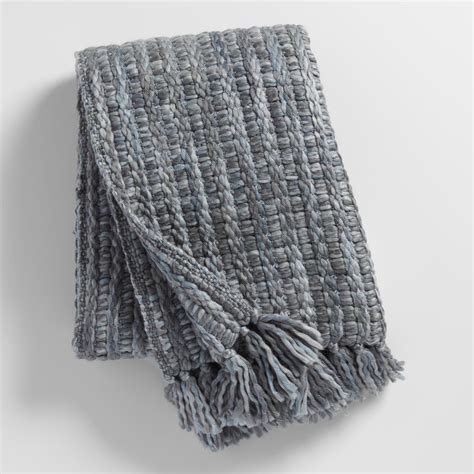 Slate Gray Knit Throw Blanket By World Market Woven Throw Blanket