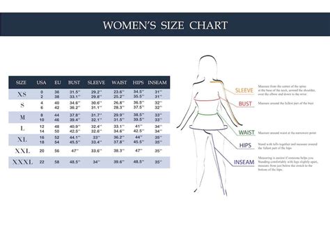 Womans Clothing Size Conversion Chart Pants Shirts And Jackets
