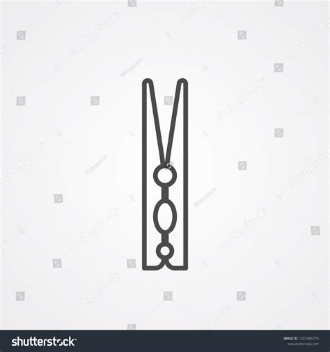 Clothespins Vector Icon Sign Symbol Stock Vector Royalty Free 1201085770