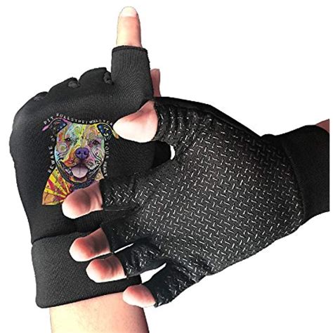 Huayaa Unisex Fingerless Gloves Colorful Pitbull Sports Semi Half