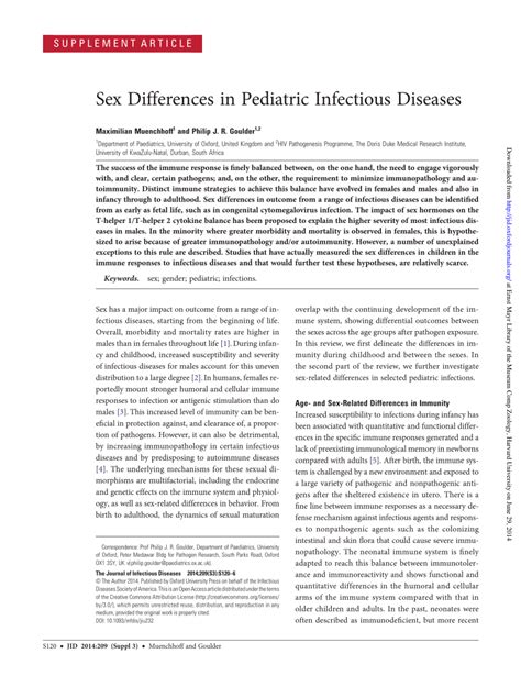 pdf sex differences in pediatric infectious diseases