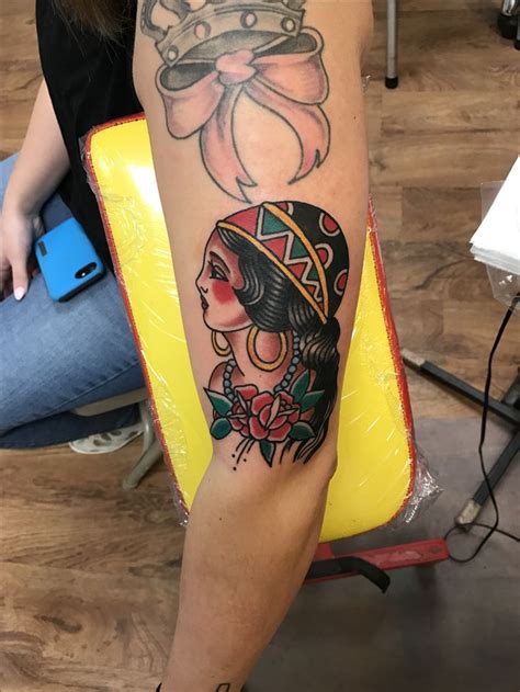 Traditional Girl Head Tattoo By Krooked Ken American Traditional