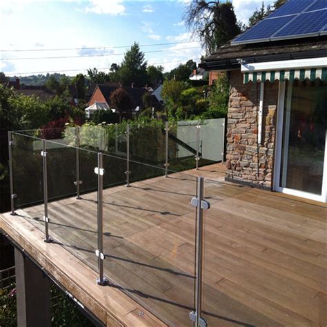 Topless Glass Balcony Railing With Stainless Steel Railing Posts