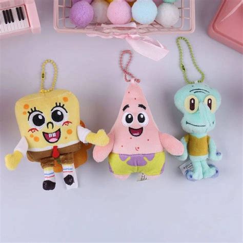 Ptouts Spongebob Luggage Squidward Sandy Plush Kids Plush Pendant Toys