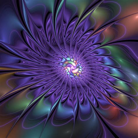 Fantasy Flower Fractal Digital Art By Gabiw Art Abstract Flower Art Flower Prints Art