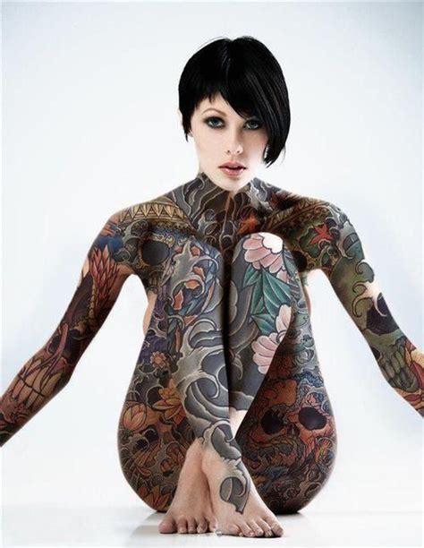 Tattooed All Over My Body Tatoo Girl Girl Tattoos Full Body Tattoo
