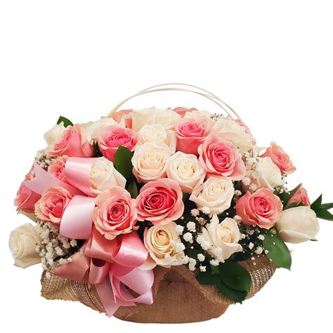 B003 Beautiful Rose Basket Love Flowers Miami