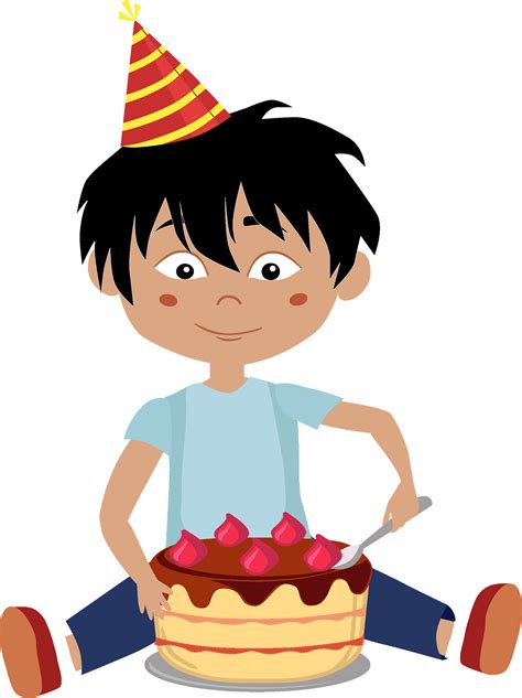 Kid Eating Cake Clipart Picture
