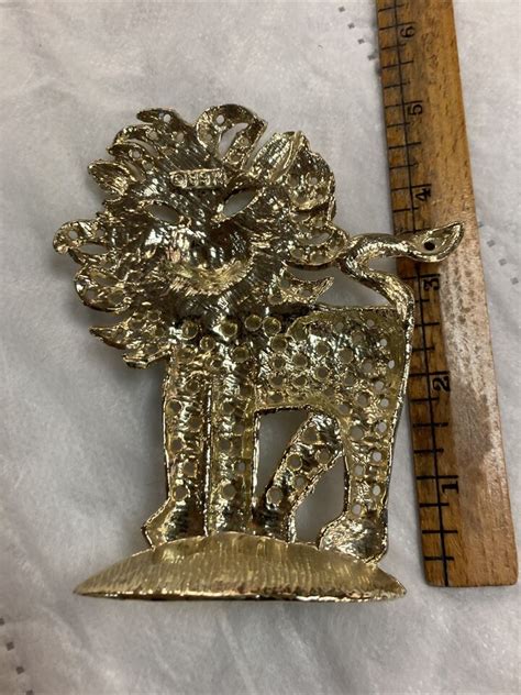 Vintage Pierced Earring Tree Holder Leo The Lion Zodiac Ebay