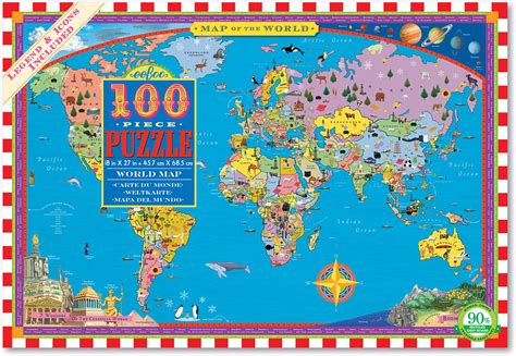 Eeboo World Map 100 Pc Puzzle Teaching Toys And Books