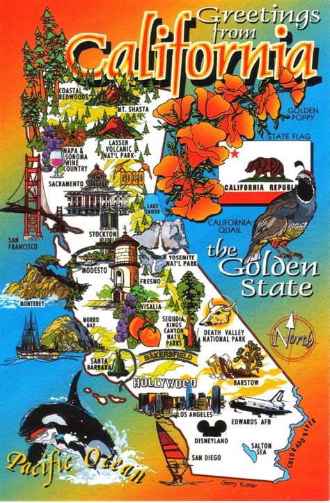 California Map Postcard Erin Flickr