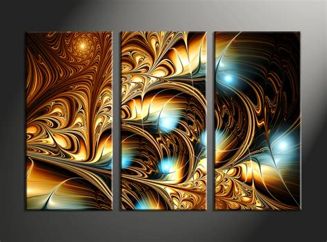 3 Piece Yellow Canvas Abstract Wall Art