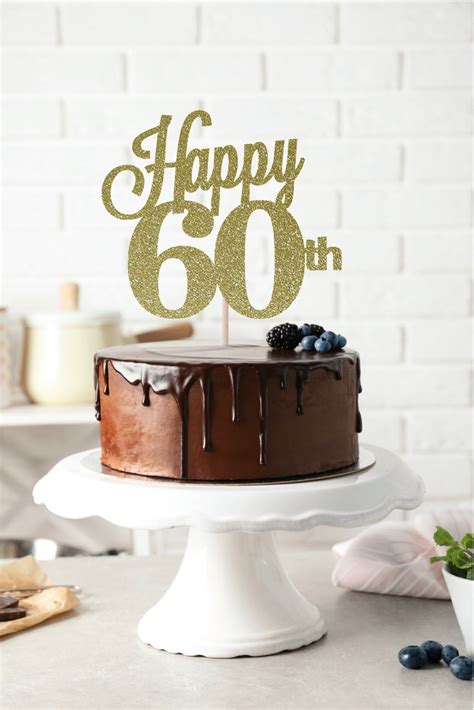 Happy 60th Cake Topper 60th Birthday Cake Topper Birthday Etsy Canada