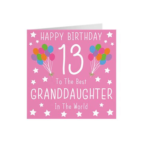 Granddaughter 13th Birthday Card Happy Birthday 13 To Etsy Uk