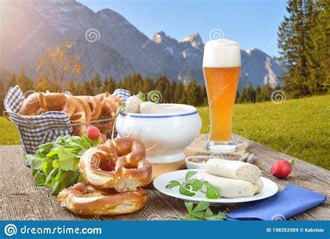 Bavarian Breakfast With White Sausages Stock Image Image Of German