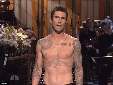 Adam Levine Rips His Shirt Off On Saturday Night Live Daily Mail Online