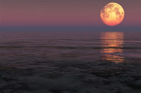 1920x1080px 1080p Free Download Moon Reflection Ocean Sky Hd