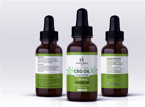 Cbd Label Design Organic Hemp Cbd Oil Tincture 1500mg Bottle By Label