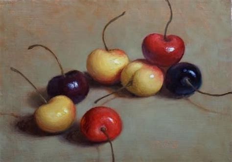 Daily Paintworks Assorted Cherries Original Fine Art For Sale