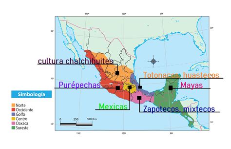 Mapa De Mesoamerica Y Sus Areas Culturales Arbol