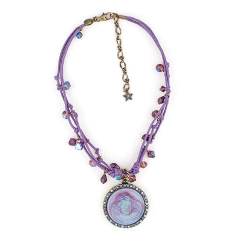 Kirks Folly Angel Cameo Necklace With Purple Crystals Cowans