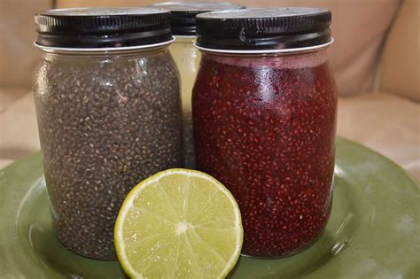 At the left is a glass of thai sweet basil seed drink. Chia Seed Recipes for Drinks (Paleo, Vegan, Raw) - Mind ...