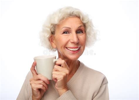 Lifestyle And People Concept Old Excited Lady Smiling Laughing