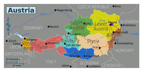 Large Regions Map Of Austria Austria Europe Mapslex World Maps