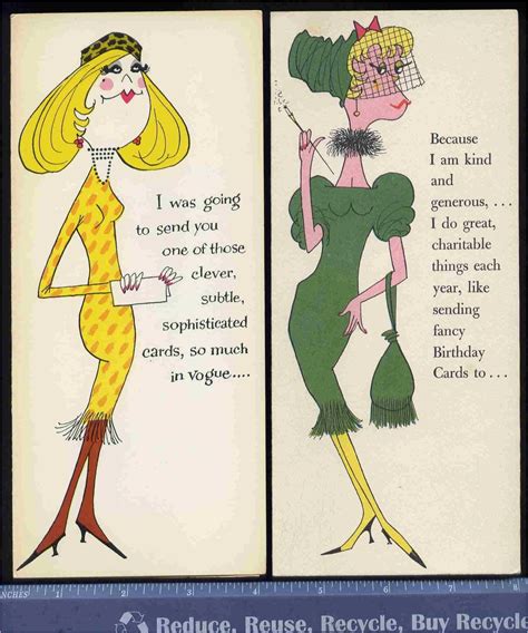 Funny Birthday Cards For Ladies 2 Vintage Retro Vogue Women Funny Greeting By Vintagerecycling