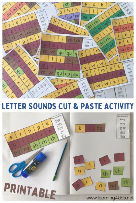 Letter Sounds Cut And Paste Activity Learning 4 Kids