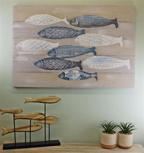 Lienzo en el diseño de peces 60 x 90 cm de arte pesca escuela Etsy