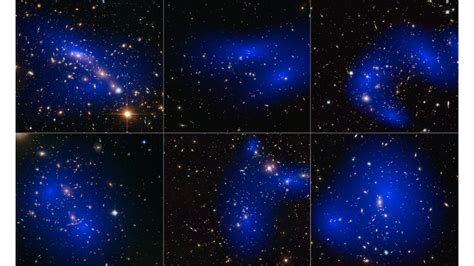 Six Galaxy Cluster Collisions With Dark Matter Maps Hubble Hubblesite