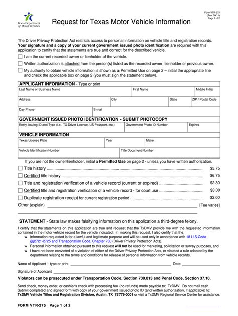 Texas Department Of Motor Vehicles Form Vtr 68 A