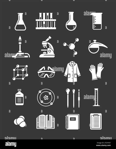 Chemistry Lab Icons Chemical Laboratory Equipment Symbols Chemistry