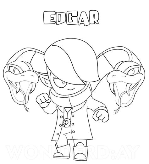 Brawl Stars Edgar Coloring Page Free Printable Coloring Pages For Kids