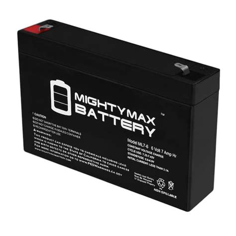 Mighty Max Battery 6 Volt 7 Ah Sealed Lead Acid Sla Battery F1
