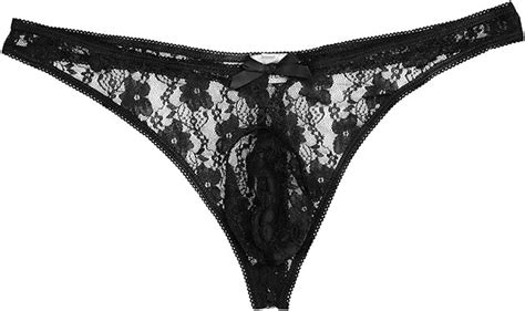 Amazon Com Chictry Men S Floral Lace Thong G String Sissy Pouch Sheer