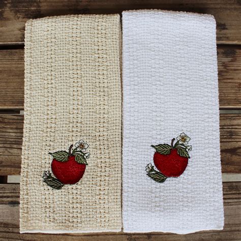 24″x15″ Cotton Kitchen Towel With Decorative Embroidery