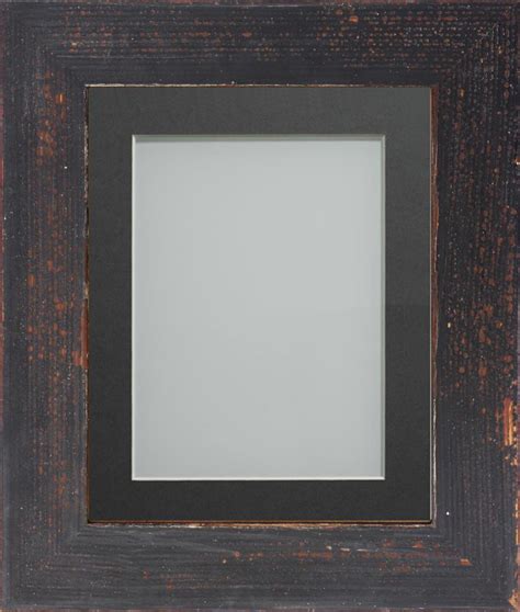 Shoreditch Burnt Black A2 234x165 Frame With Grey Mount Cut For