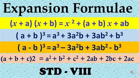 Expansion Formulae Full Chapter 5 Std 8th I Expansion Formula Class 8th