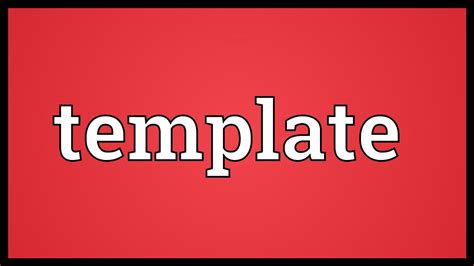 Template Meaning Youtube