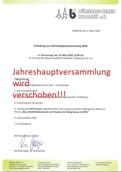 Jahreshauptversammlung 2020 und Fahrten zum Waldbröler Markt