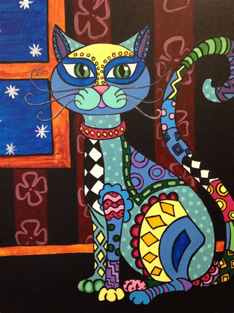 Folk Art Cat Painting By Gail Younts My Art Pinterest Folk Art