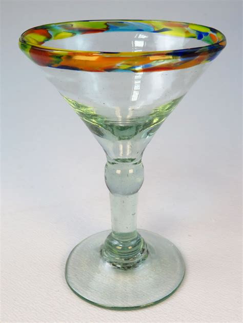 Martini Glasses Confetti Rim 6oz Four
