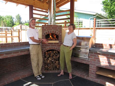 Outdoor Kitchen With Wood Fired Oven And Grill Firespeaking